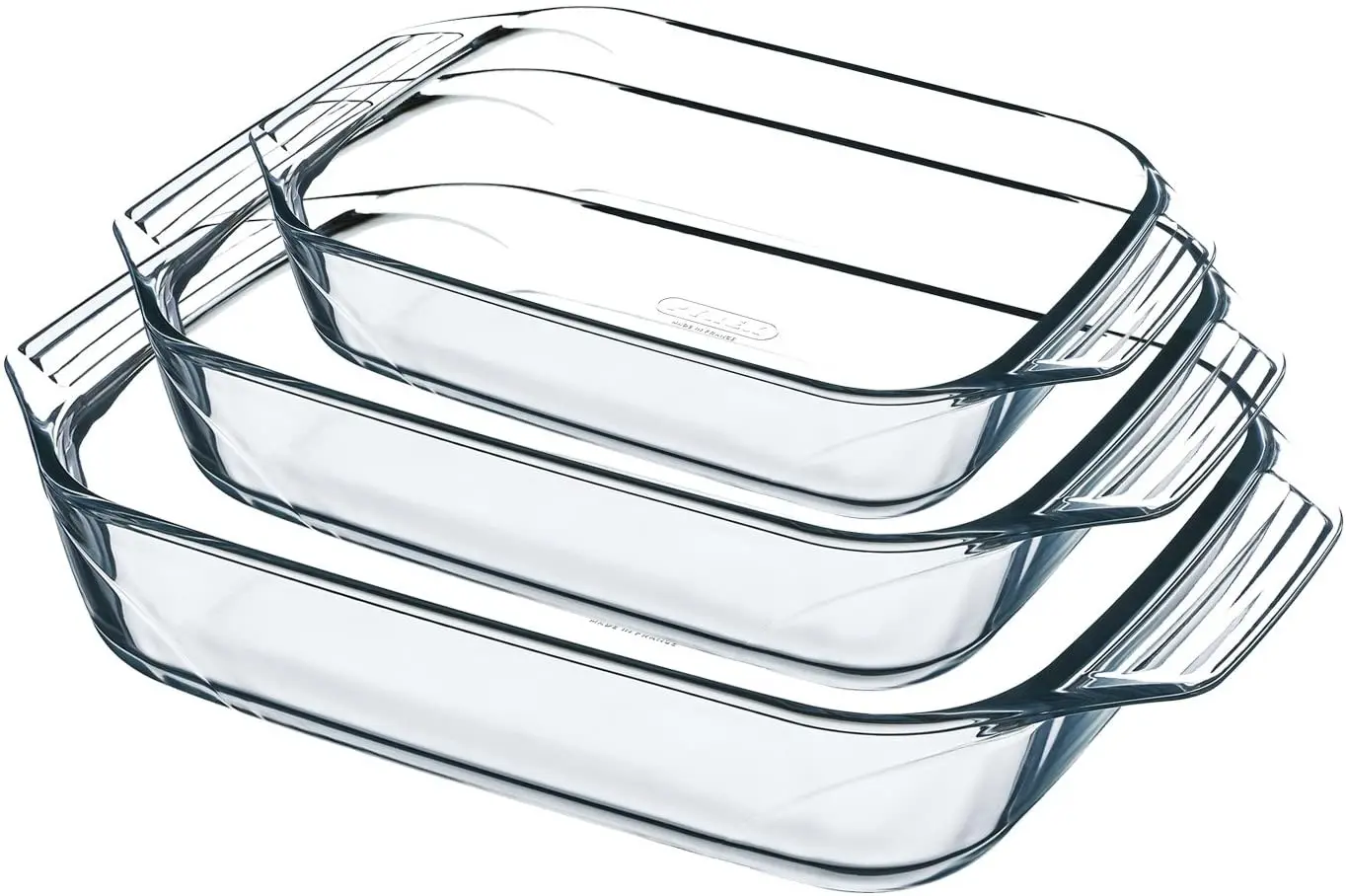 طقم صوانى بايركس فرنساوى مستطيلة باليد 3 قطع Pyrex irresistible