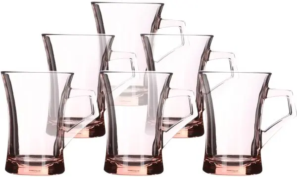 طقم مجات تركى ازور روز 6قطعه باشاباتشى pasabahce Azur