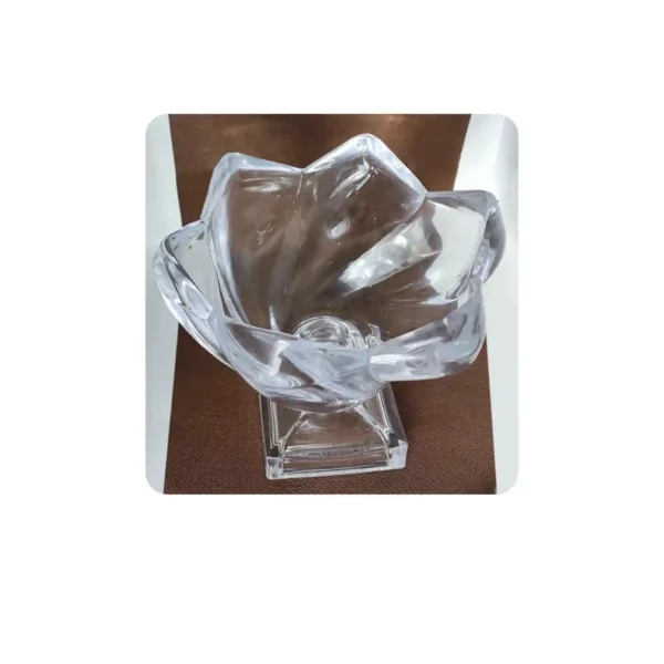 طبق فاكهه وحلويات كريستال تيوليب زجاج بقاعدة مستور Tulip