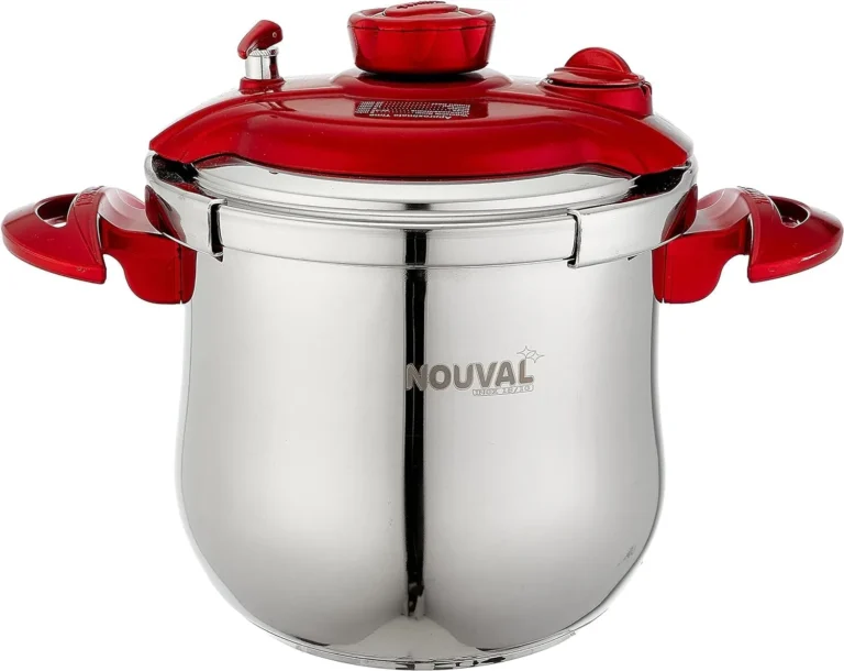 حلة ضغط نوفال 8 لتر تاتش احمر ميتاليك