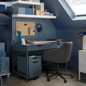 ALEX مكتب ايكيا ازرق غامق خشب, , ‎132×58 سم‏ – IKEA (ايكيا)