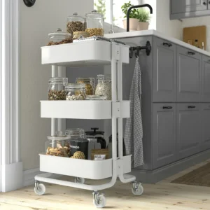 RÅSKOG عربة, أبيض ترولى ايكيا 3 دور, ‎35x45x77 سم‏ – IKEA (ايكيا)
