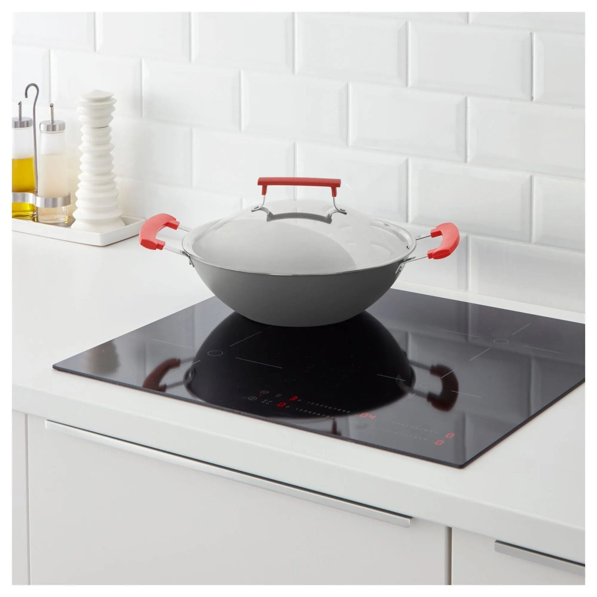 IDENTISK wok , grey, 32 cm - IKEA (ايكيا) ووك ايكيا (مقلاة عميقة) مقاس 32 - الصورة 2